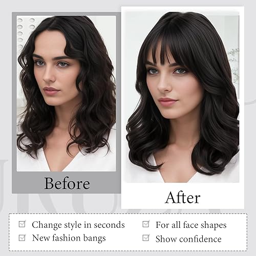 Miniatura 5 de Extensiones de cabello con clip de cabello 100% humano, extensiones de cabello con clip de flequillo, flequillo con clip, flequillo de clip en el