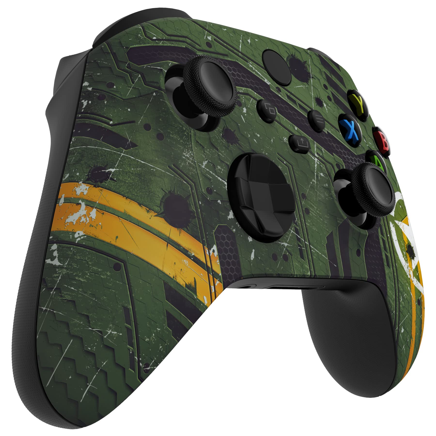 eXtremeRate Custodia Frontale per Xbox Series X S Controller,Cover Copertura Scocca Shell DIY Ricambio per Xbox Series X S Joystick Model 1914-Mecha Esercito