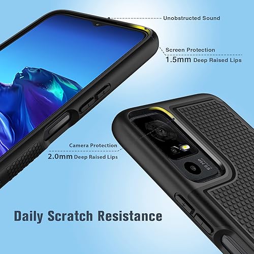 Miniatura 4 de FNTCASE Funda para TCL 40-XE 5G Funda de teléfono con textura mate de doble capa a prueba de golpes de grado militar  Protección resistente a prueba