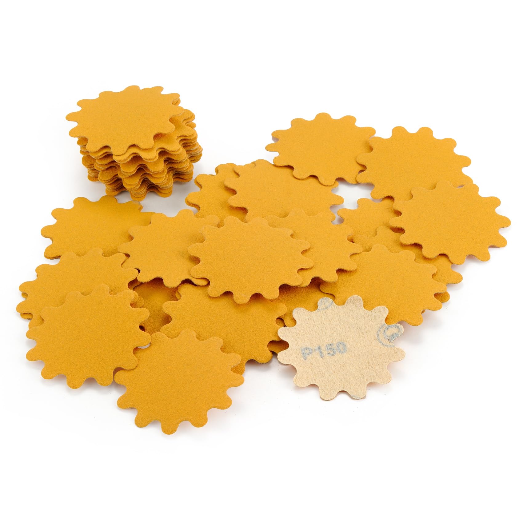 MAXMAN 50 PCS Hook and Loop Sanding Discs, 2-Inch Flex Edge Sander Pads Alumina Orbital Sandpaper 150 Grit - Perfect for Sanders Hand Drill, Bowl
