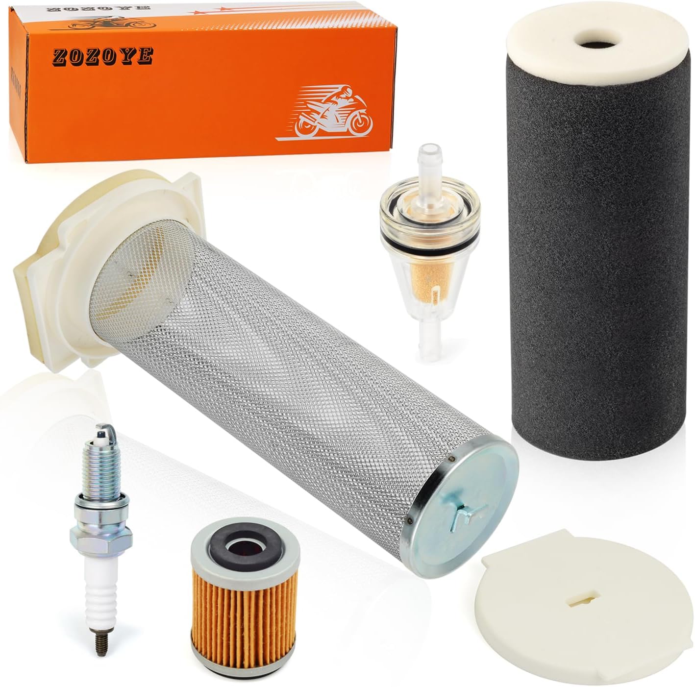 Air Filter Kit Guide & End Cap Oil Filter Spark Plug For Yamaha Warrior 350 Raptor 350 YFM350 1987-2013 Wolverine 350 1995-2004