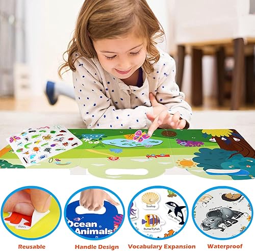 Miniatura 10 de Paquete de 3 libros de calcomanías reutilizables para niños de 2 a 4 años, libros de calcomanías para niños de 1 a 3 años, regalos de cumpleaños