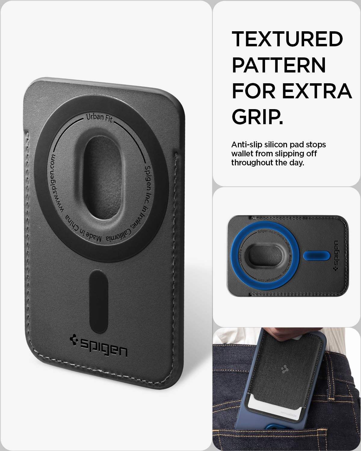 Spigen Urban Fit MagFit Portafoglio (5 carte) Magsafe Wallet Magnetico Portacarte Compatibile con iPhone 17/16/15/14/13/12 Modelle, Accessori MagSafe - Nero