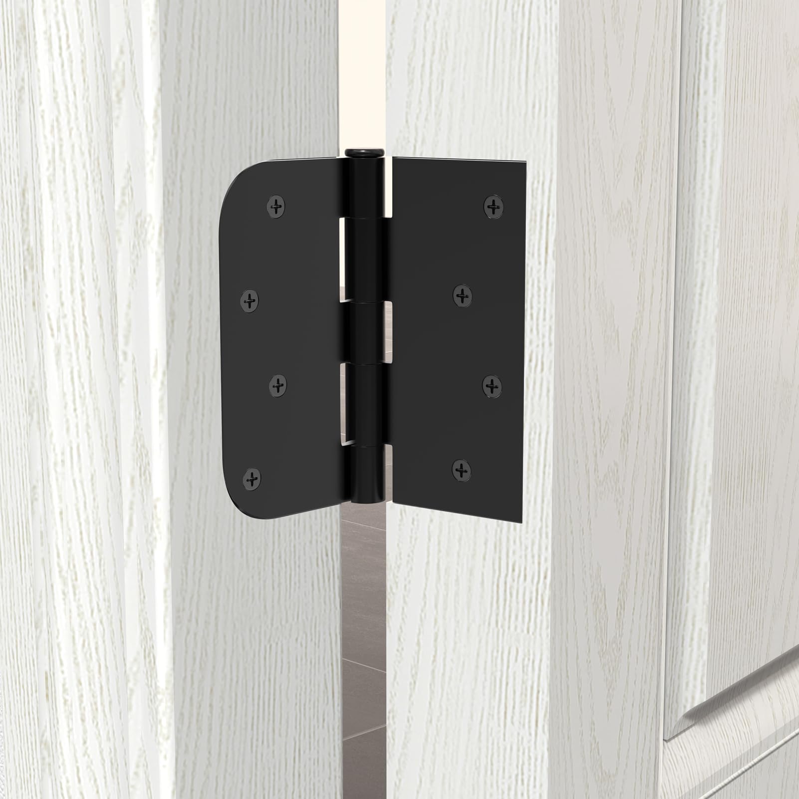 Bisagras extraíbles resistentes, bisagras de puerta exterior, bisagra de puerta de acero inoxidable (12, negro)