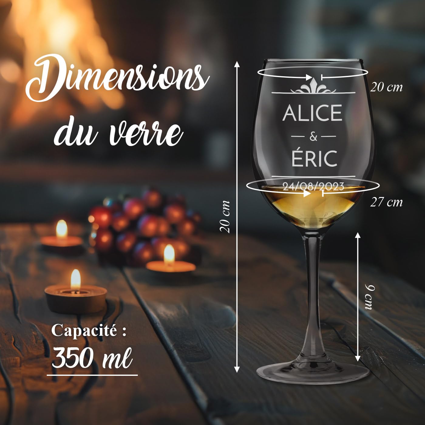 Maverton 6 Verres à Vin en Cristal | Cadeau d’anniversaire pour chaque Couple, Cadeau Noel, Le set pour parents, Simplicité