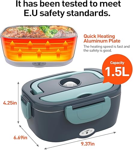 Miniatura 7 de APSARAS Fiambrera eléctrica de 60-80 W, calentador de alimentos, 3 en 1, ultra rápido, para adultos, calentador de alimentos portátil de 12 V24 V110