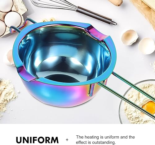 Miniatura 4 de DOITOOL Calentador de chocolate, olla de fusión de acero inoxidable con degradado, doble caldera de acero inoxidable, cuencos de mantequilla para