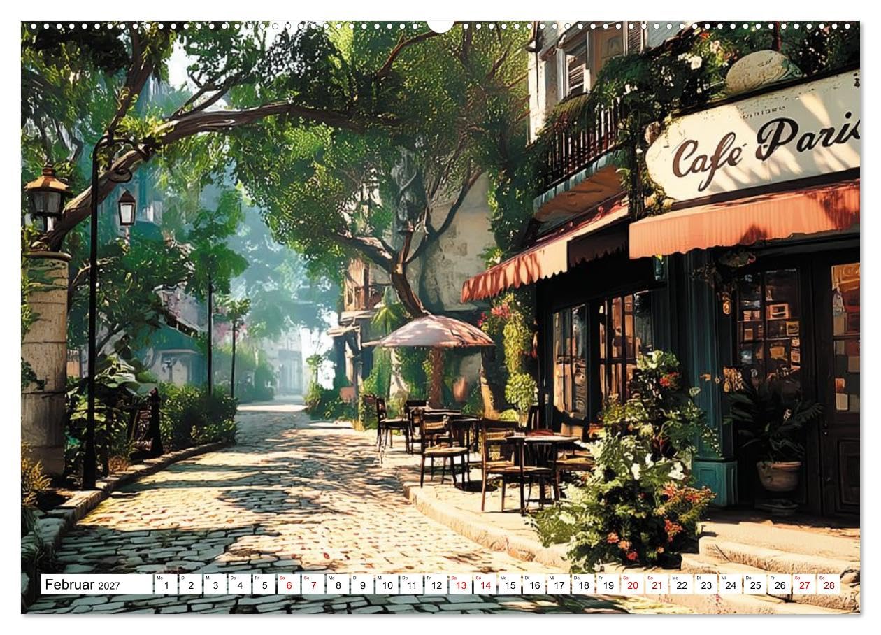 Bonjour, Kaffee! Bonjour, Paris! (Wandkalender 2027 DIN A2 quer), CALVENDO Monatskalender: Paris und seine vielfältige Café-Kultur (CALVENDO Orte) | DIN A2 Querformat · Wandkalender · Paris und seine vielfältige Café-Kultur
