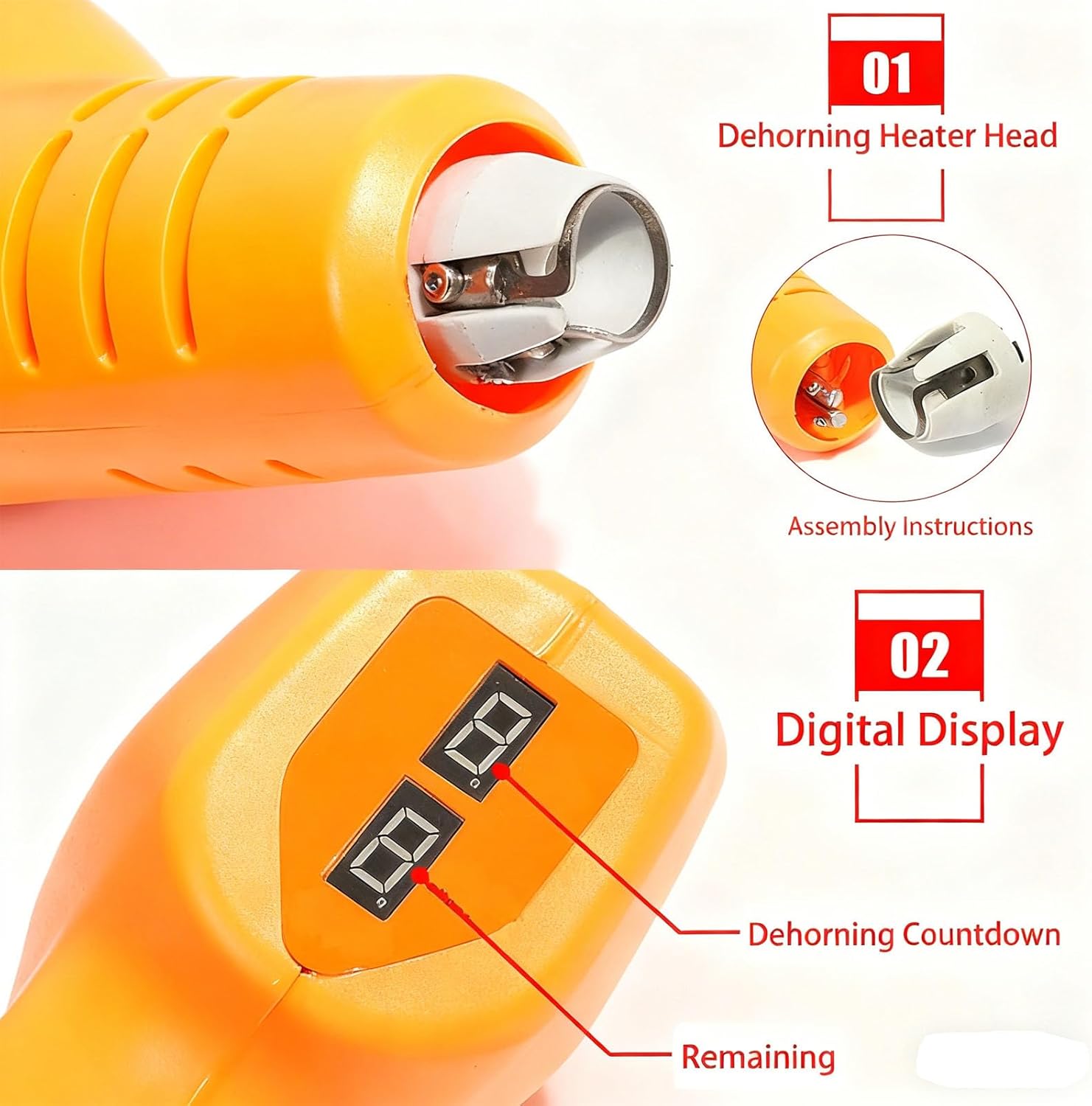 Cordless Electric Dehorner Tool - Fast Heating Battery-Powered Horn Remover for Cattle, Sheep, Goats - Handheld Dehorning Solution for Livestock Farms