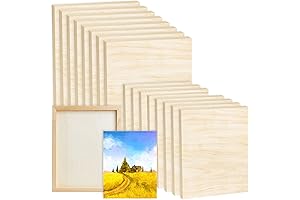 16 Pack Blank Wood Canvas Boards for Artistic Expression: Your Painting & Drawing Oasis