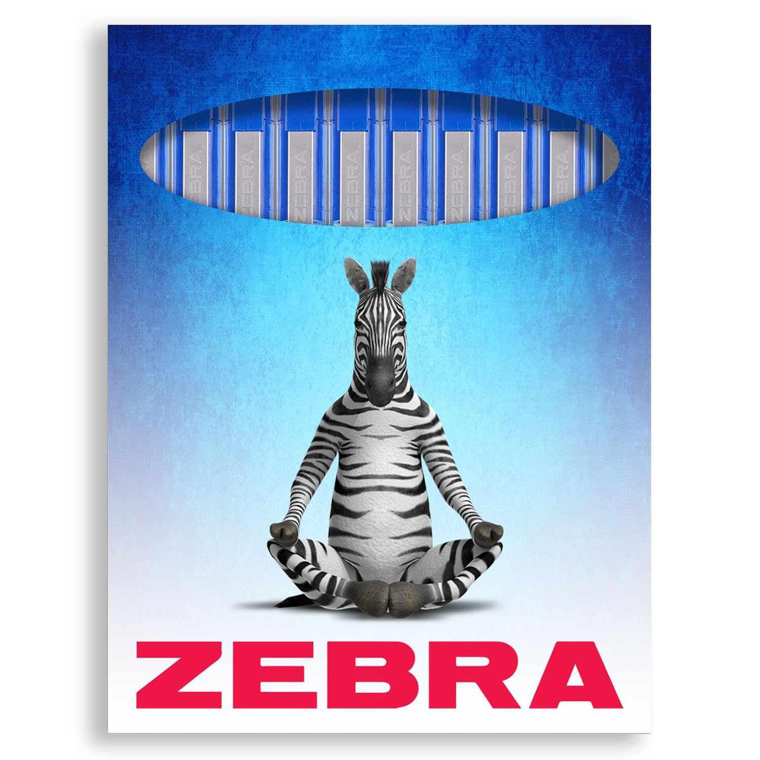 Zebra Z-Grip Smooth Ballpoint Pen - 1.0mm - Blue Ink & Barrel - Pack of 10 - in Zebra Gift Box - Image 2