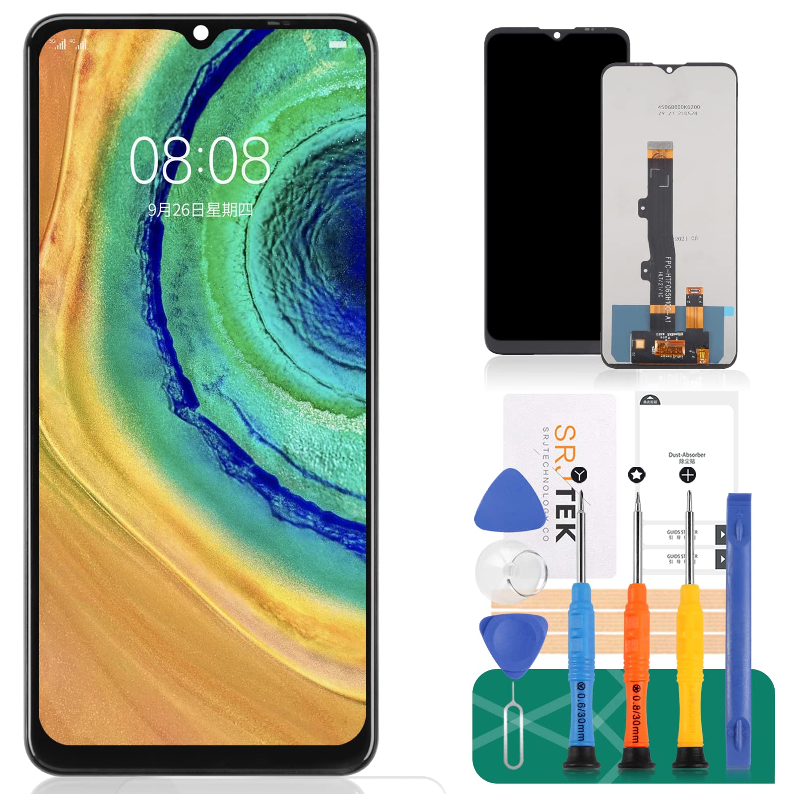 for Motorola Moto E7 6.5 inch LCD Screen for Moto E7 Power Screen Replacement E7i LCD Display E7i Power Touch Digitizer Assembly XT2097-13 Repair Kit(Not Fit for Moto E7 6.2 inch, Black No Frame)