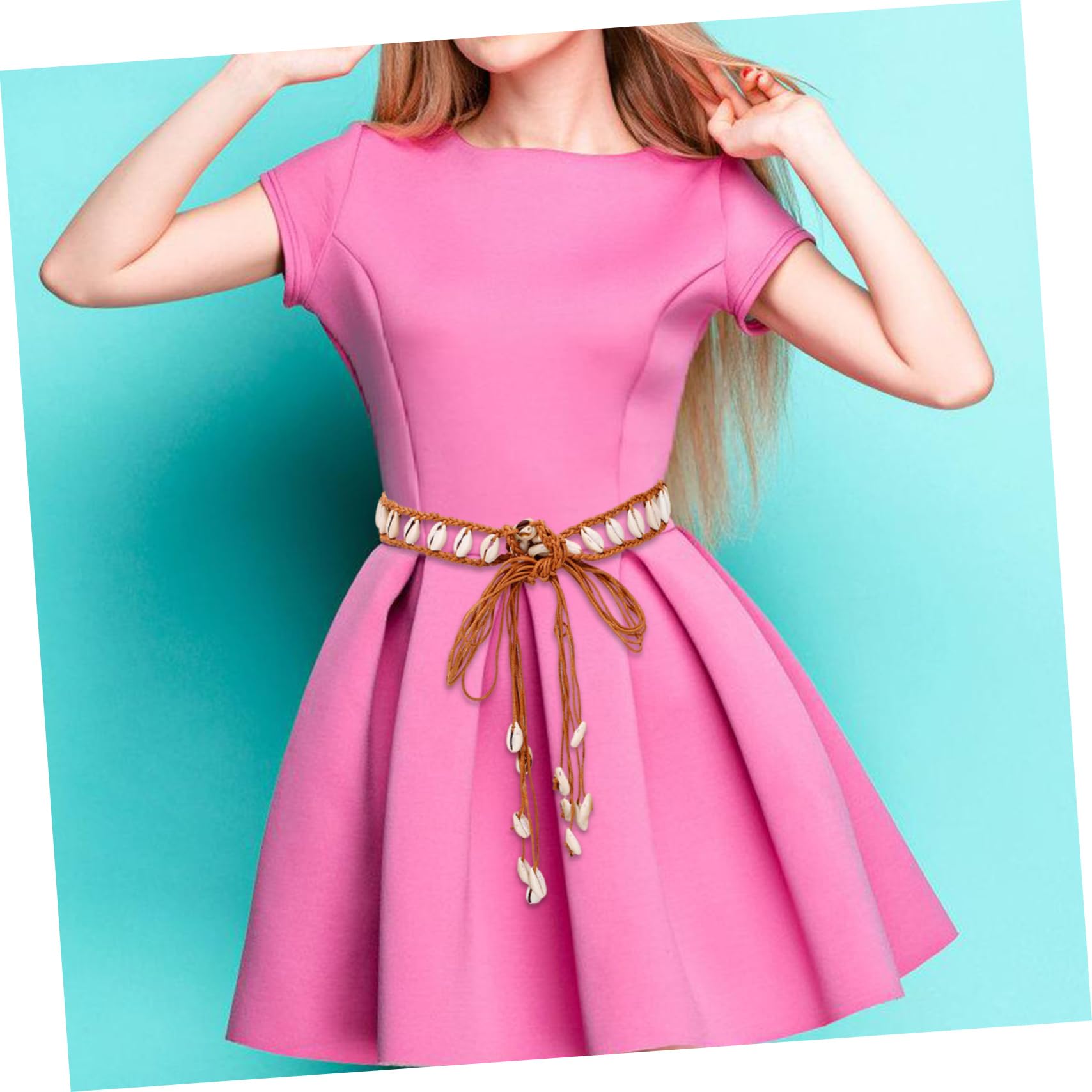 VALICLUD Cinturón Tejido De Concha Las Mujeres Traje Accesorio Cinturón De Cintura Para Niñas Bohemio Tejido o Para Vestido Cinturones Para Vestidos De Mujer Vestido