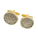 Men Cufflinks Gold Retro Woven Texture Stylish Elegant Charm Wedding Ceremony Business Formal Shirt Accessories