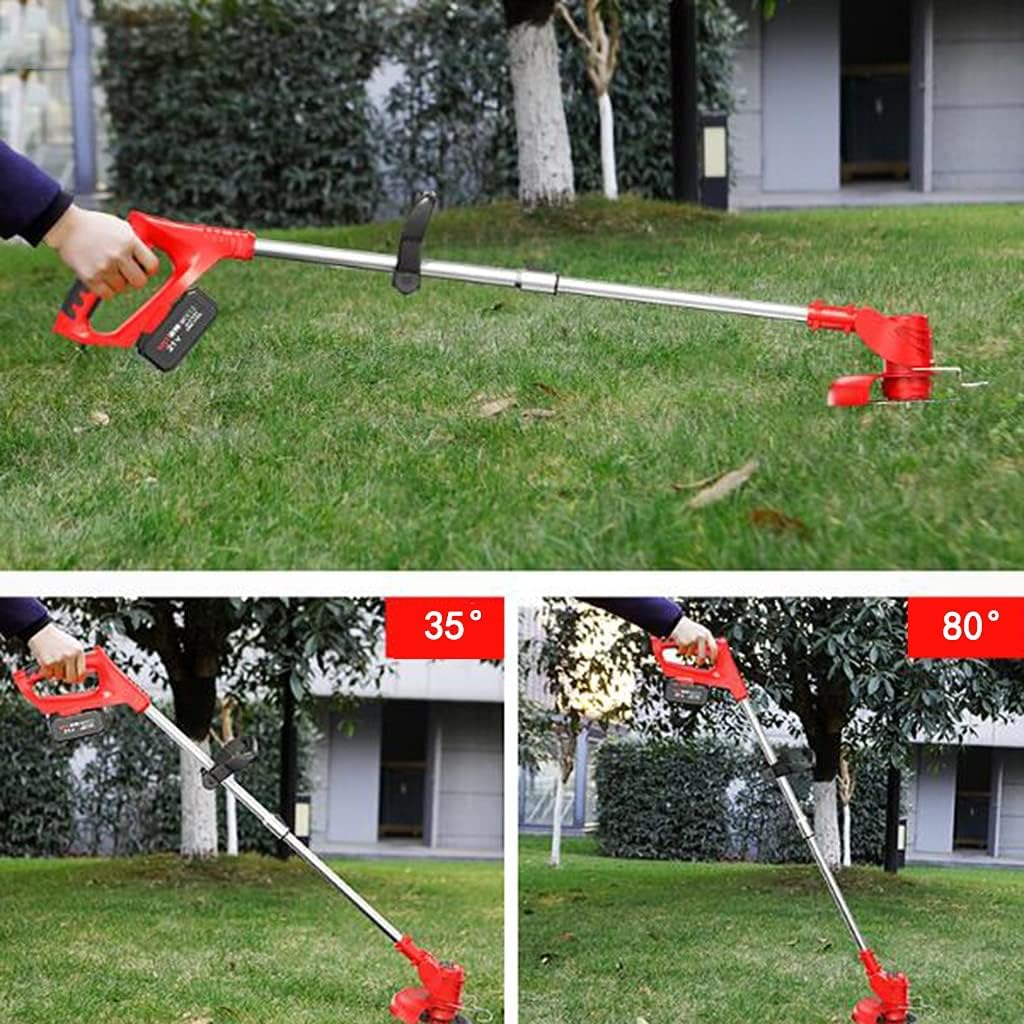 review Outdoor Power Tools Lawn Mowers & Tractors Electric Lawn Mower Rechargeable Small Household Lawn Mower Multifunctional Metal Material Garden Lawn Trimming Tool (Color : Orange, Size : Battery2)