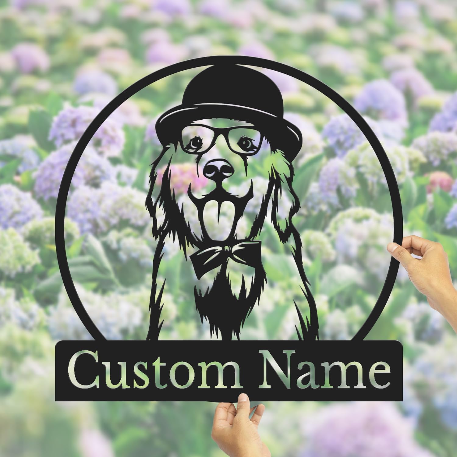 Personalized Dog Metal Sign - Custom Breed & Name Wall Art for Indoor/Outdoor Decor - Unique Gift for Dog Lovers, Memorials & Pet House Address Plaques (Style C)
