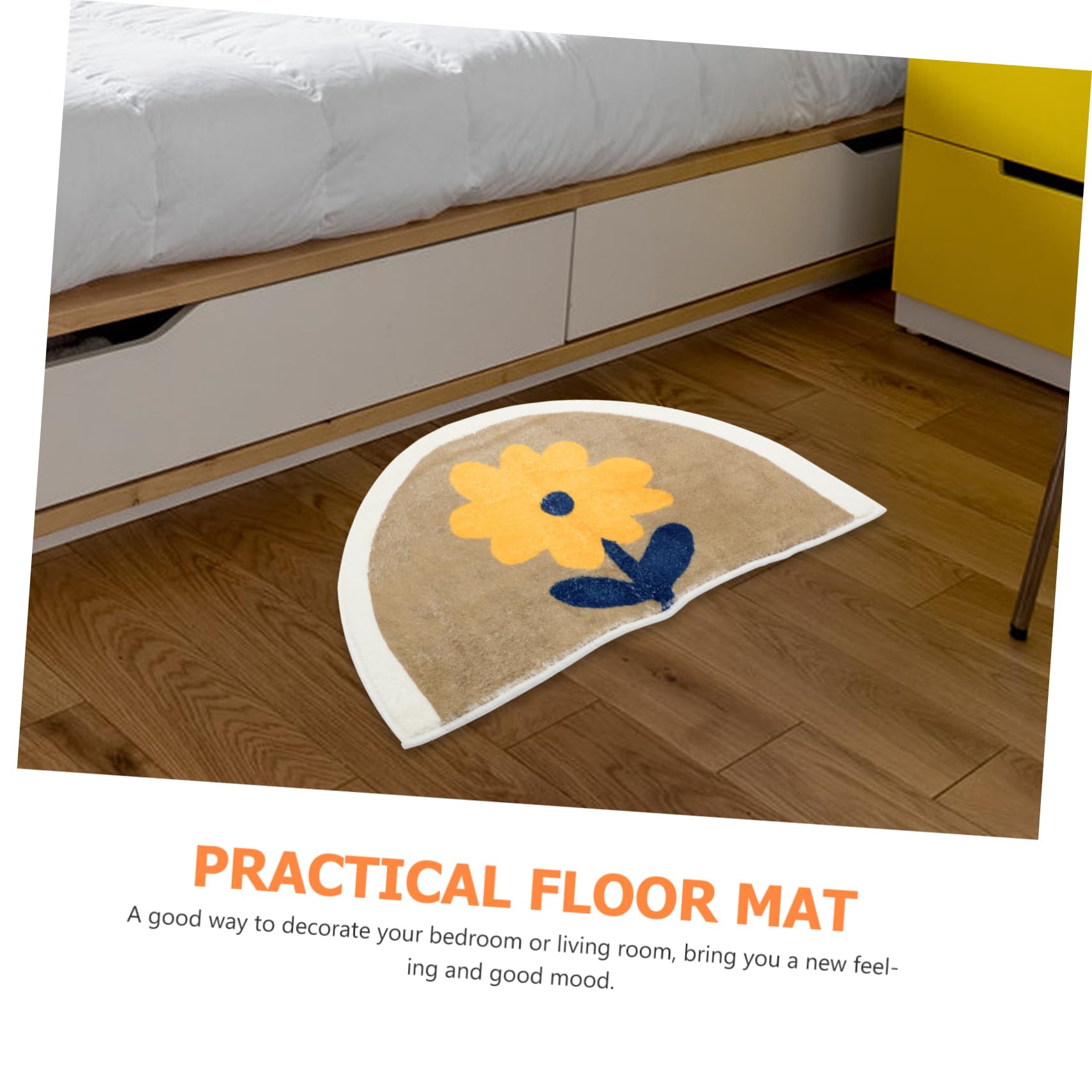 Anneome Tappeto da Bagno Semicircolare Antiscivolo in Cotone e Poliestere | Assorbente, Feel Confortevole, Decorativo e Pratico, per Living Room e Bedroom