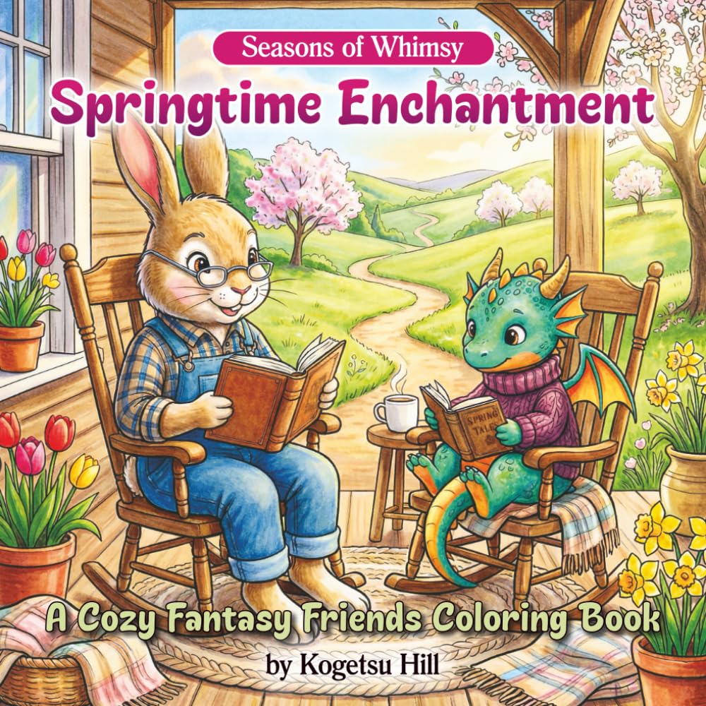 Springtime Enchantment: A Cozy Fantasy Friends Coloring Book for Adults and Teens Featuring Cottage Gardens, Magical Bakeries, Teatime, and Whimsical Woodland Creatures (Seasons of Whimsy)