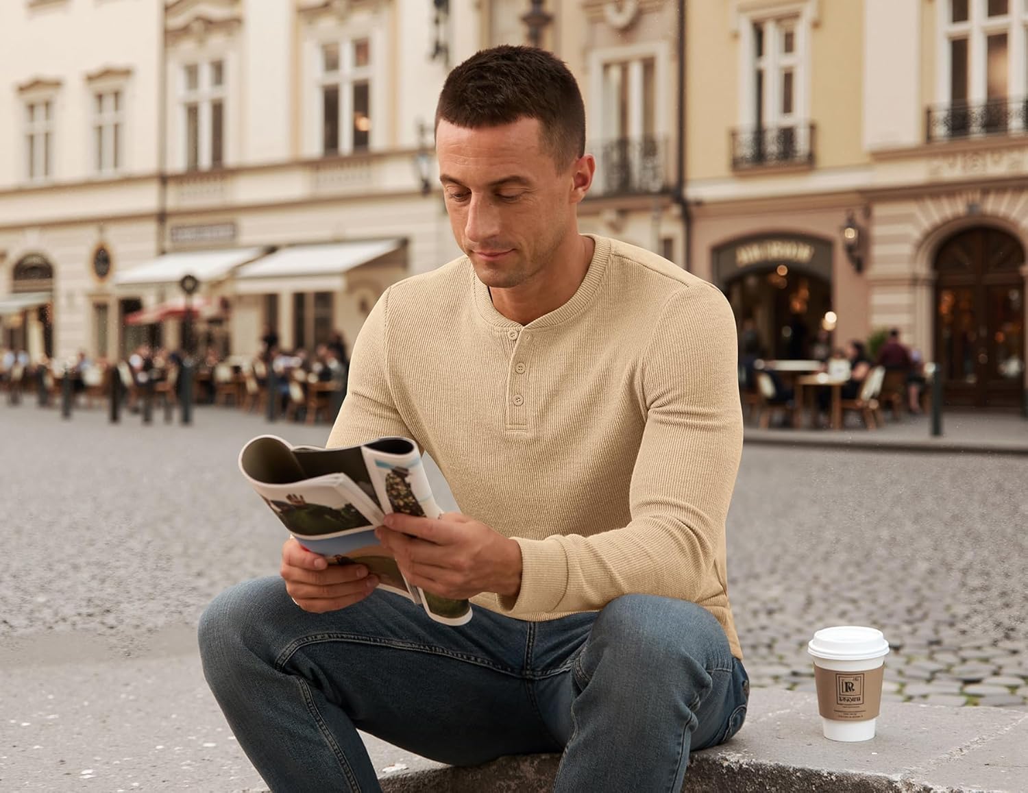 NITAGUT Men's Henley Shirts Long Sleeve Button T-Shirt Fashion Casual Pullover Shirt - Image 3