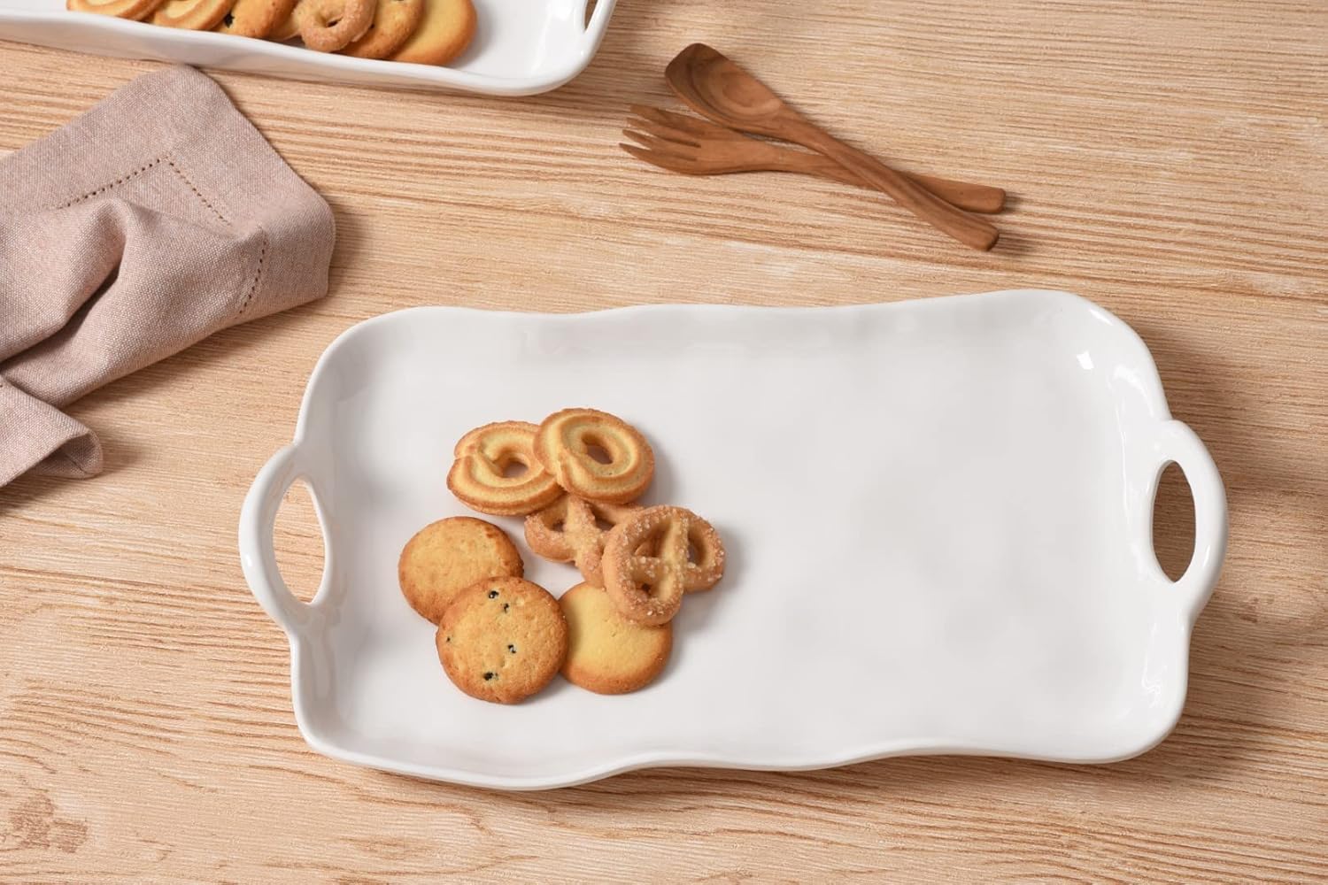 Pampa Bay Shatterproof Melamine Small Platter, 13.5 x 7.8 Inch, Food, Freezer, Dishwasher Safe, White - Image 4