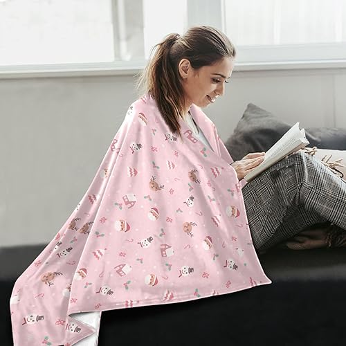 Miniatura 6 de KLL Christmas Pink Throw Blanket, Comfy Cozy Throws for Couch, Travel, Travel, Spring Blanket, 60"x90"