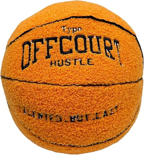 Almohada de baloncesto Offcourt de 2023, almohada con forma de baloncesto de 11 pulgadas, almohada bordada de forro polar para baloncesto, almohada