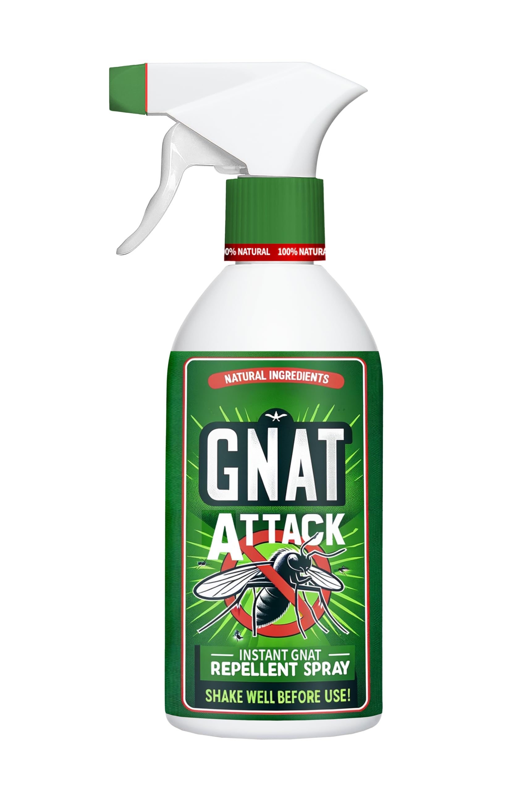 Gnat Attack Natural Gnat Repellent Spray for Plants - 100% Natural Essential Oils Formula - Safe for Garden Plants, Pets, and Family - Effective Gnat Control - Eco-Friendly, Non-Toxic (500ml)