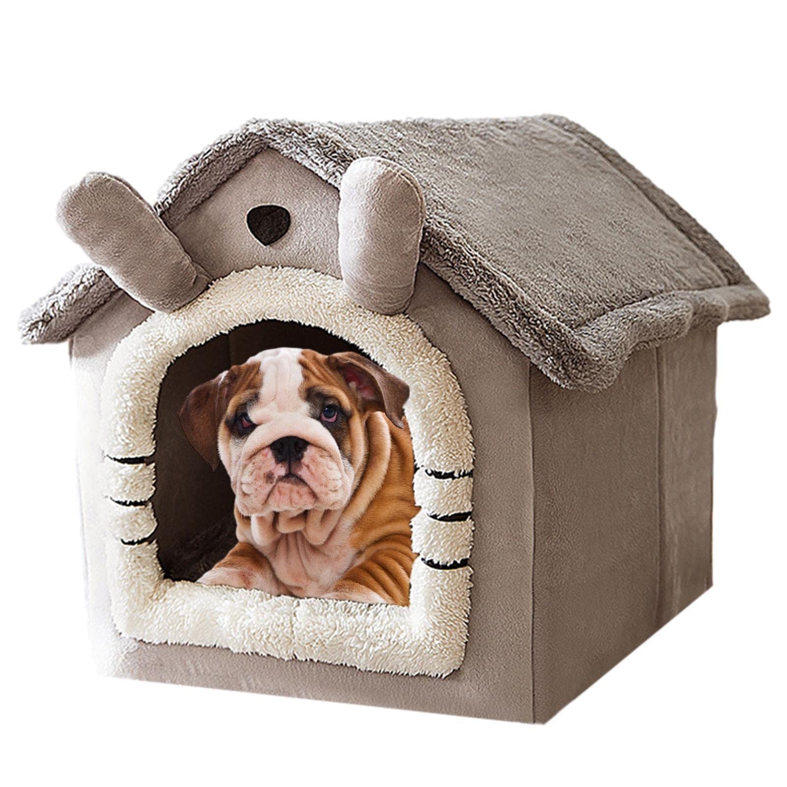 Jikiaci Caseta para Mascotas, casa para Interior, casa para Perros pequeña Impermeable y cálida, casa para Perros Duradera y Lavable para Mascotas Interior, Cachorro, Gatito, Conejo