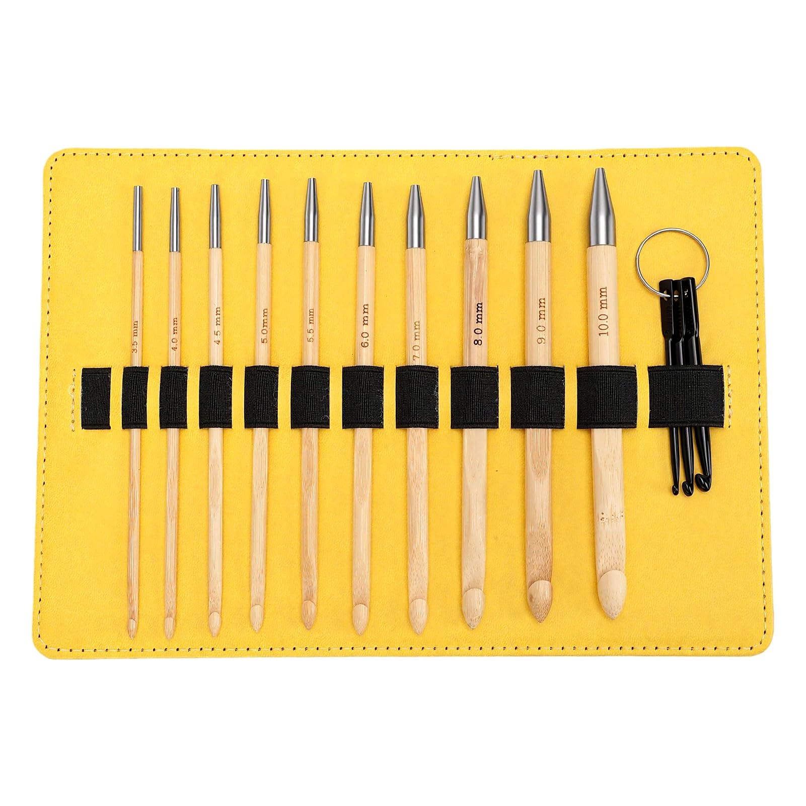 OVAQUIXI Juego de Ganchos de Crochet Tunecino 10 Piezas 3.5-10.0mm Ganchos