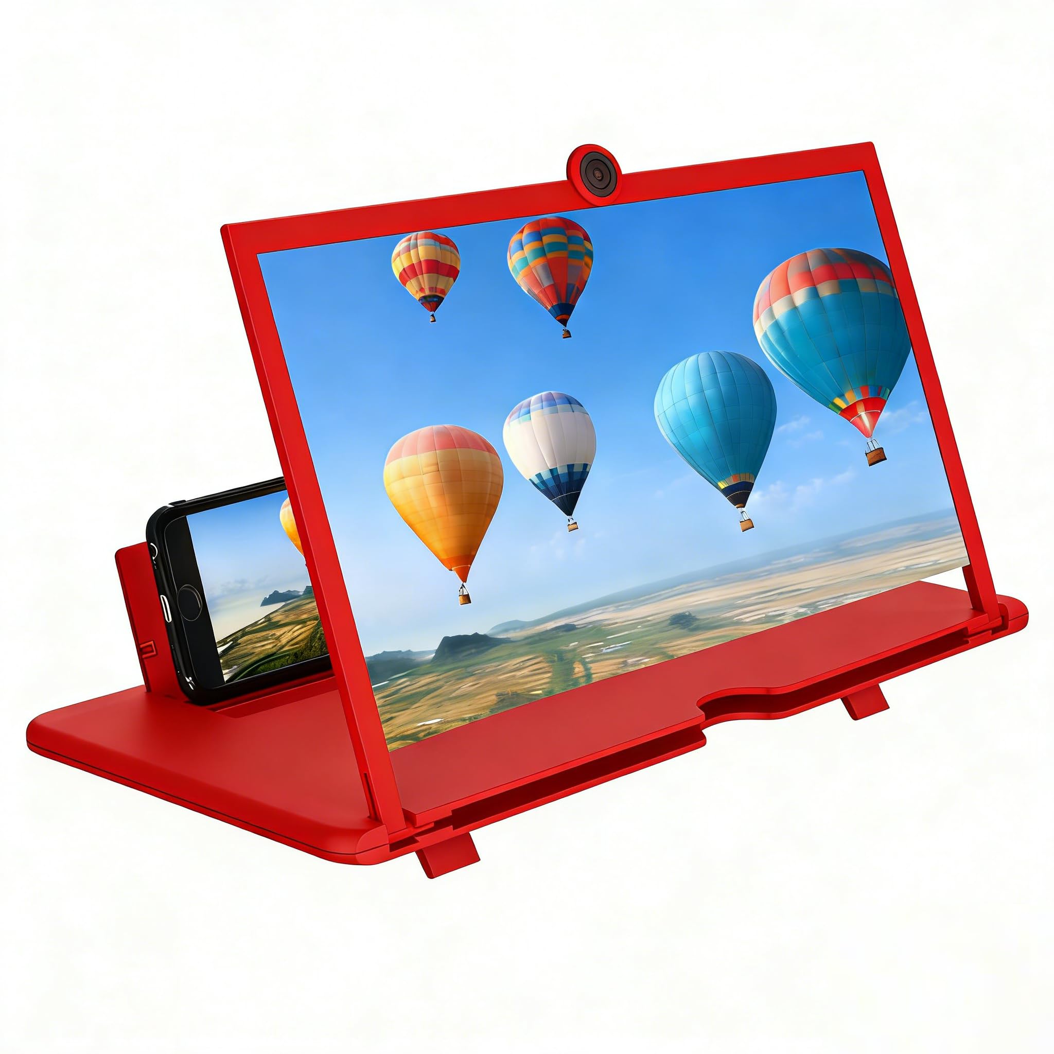 Photo 1 of 10'' Screen Magnifier Version, 2026 New Screen Magnifier for Cell Phone, Movies, Videos, and Gaming, Amplifier Desktop Magnifying for Seniors Reading (Red)