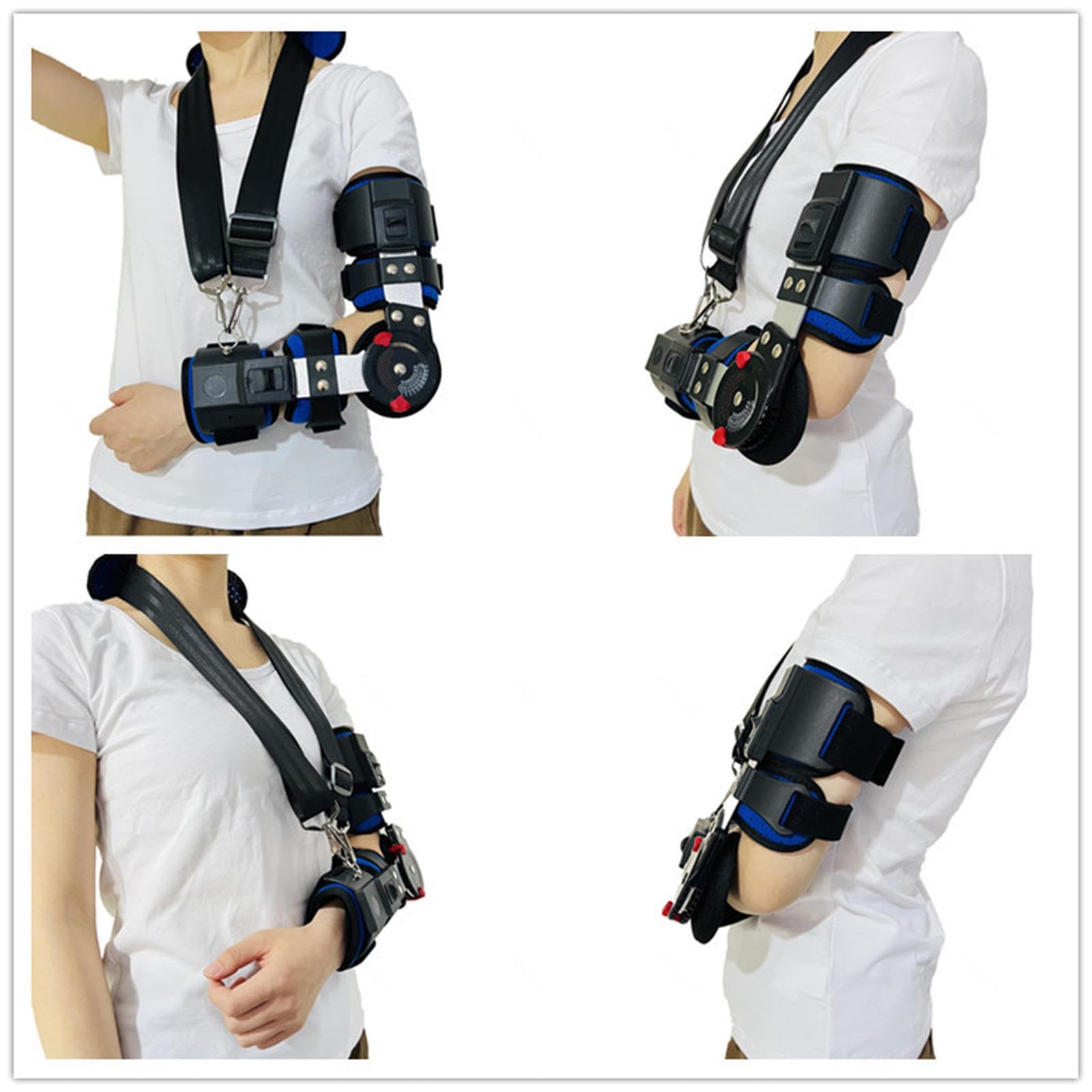 VIDECOR Aufklappbare Ellenbogenstütze, Postoperative Ellenbogenstütze mit Riemen, Medizinisch Verstellbare Ellenbogen-Wegfahrsperre, Verletzungswiederherstellung,Left