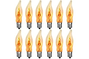 Halloween Flickering Light Bulbs 12 Pack C18 Flickering Flame Light Bulbs