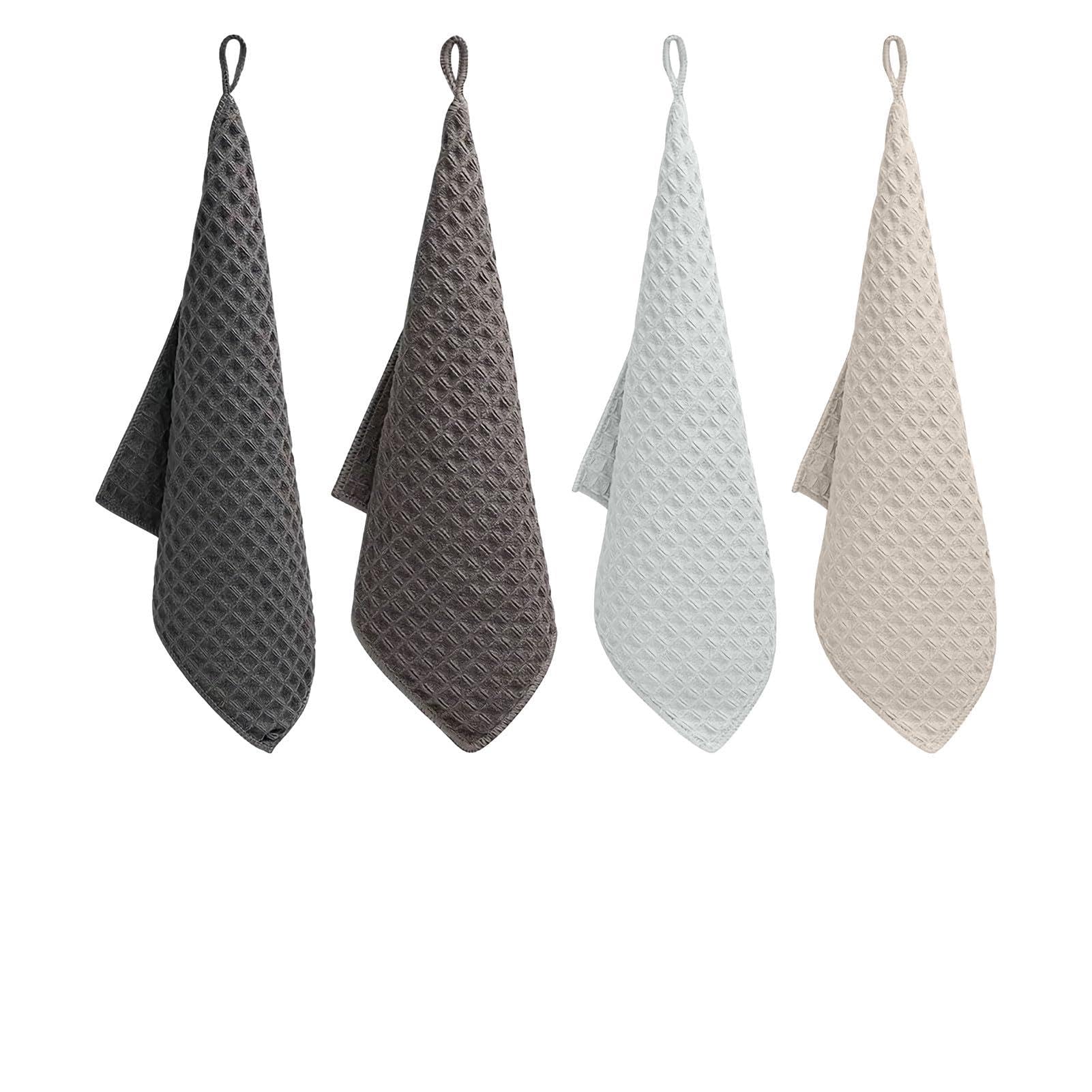 Barista Cloth, 4 Pcs Set of Reusable Coffee Cloth, 30x30cm Barista Cloths for Coffee Machines,Suitable for Wiping Coffees Machines,Bar Surfaces,Steam Wands, Glassware and Cutlery (Four-Colour Option)