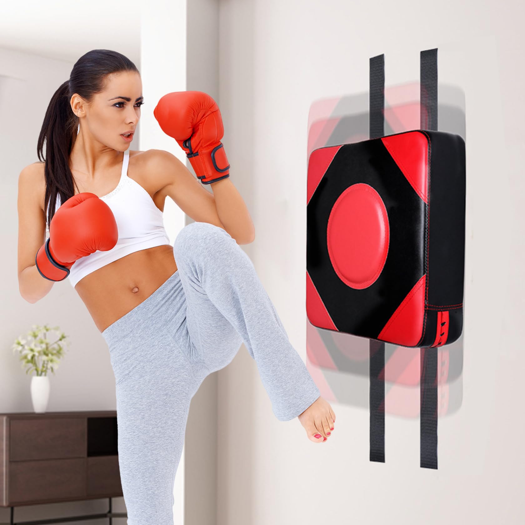 Almohadilla de puñetazo montada en laPared Ajustable, Cojín de perforación para Boxeo, Esteras de Pared de Boxeo (40x40x10 cm)