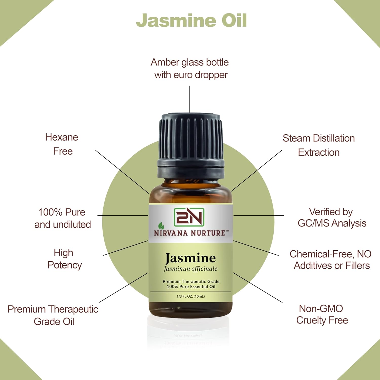 Jasmine Essential Oil 100% Pure Premium Therapeutic Grade, Undiluted - Aromatherapy Diffuser for Calm and Relaxation, Skin Care, Hair Care - Image 4