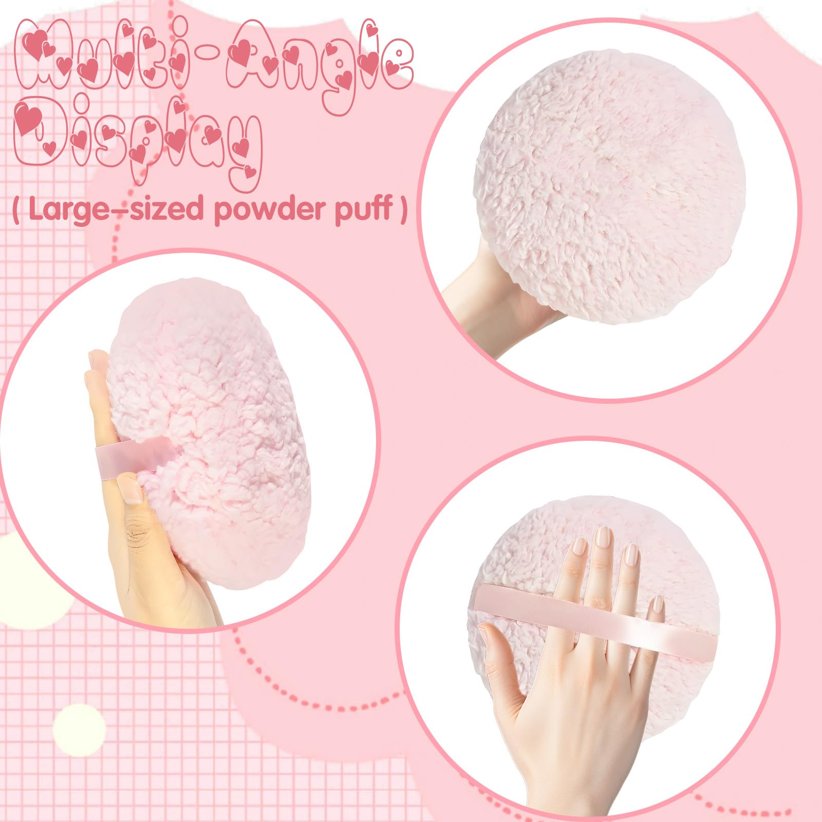 Grande Extra Soft Powder Puff con Contenitore di Polvere, Applicatore per il Corpo