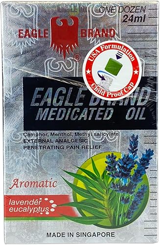 Miniatura 2 de Eagle 12 paquetes  Aceite medicado de marca de 0.8 fl oz analgésico externo (eucalipto aromático-lavanda) 0.8 fl oz