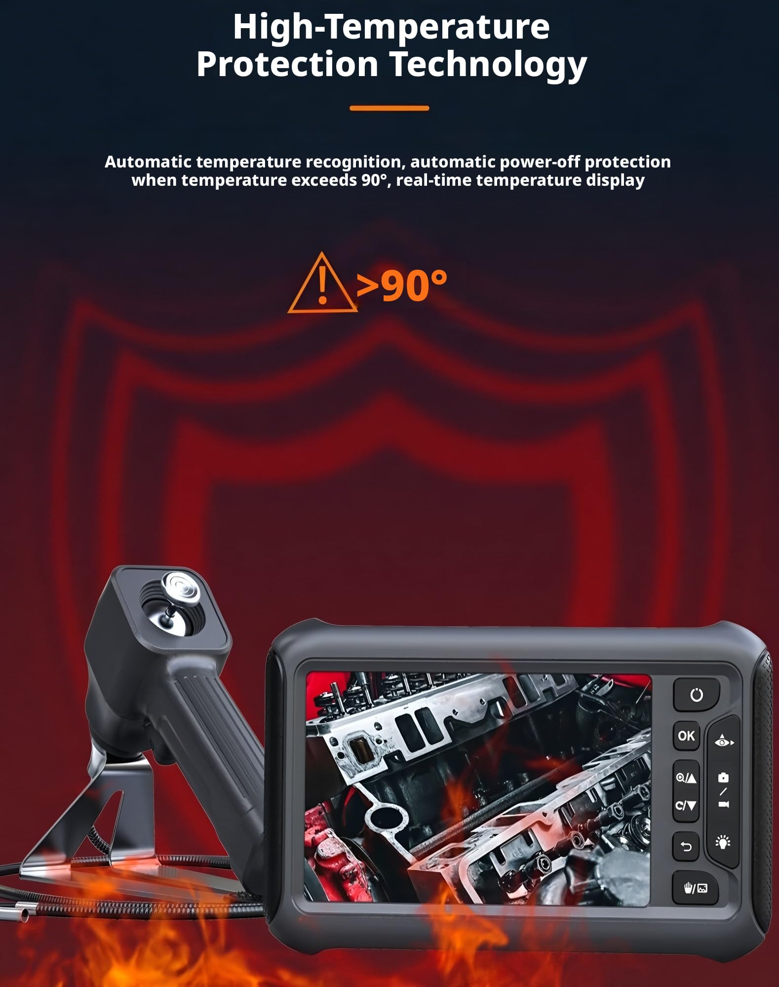 Endoscope GL-700A Articulating Borescope 3mm 3M Single Lens 1080P HDMI