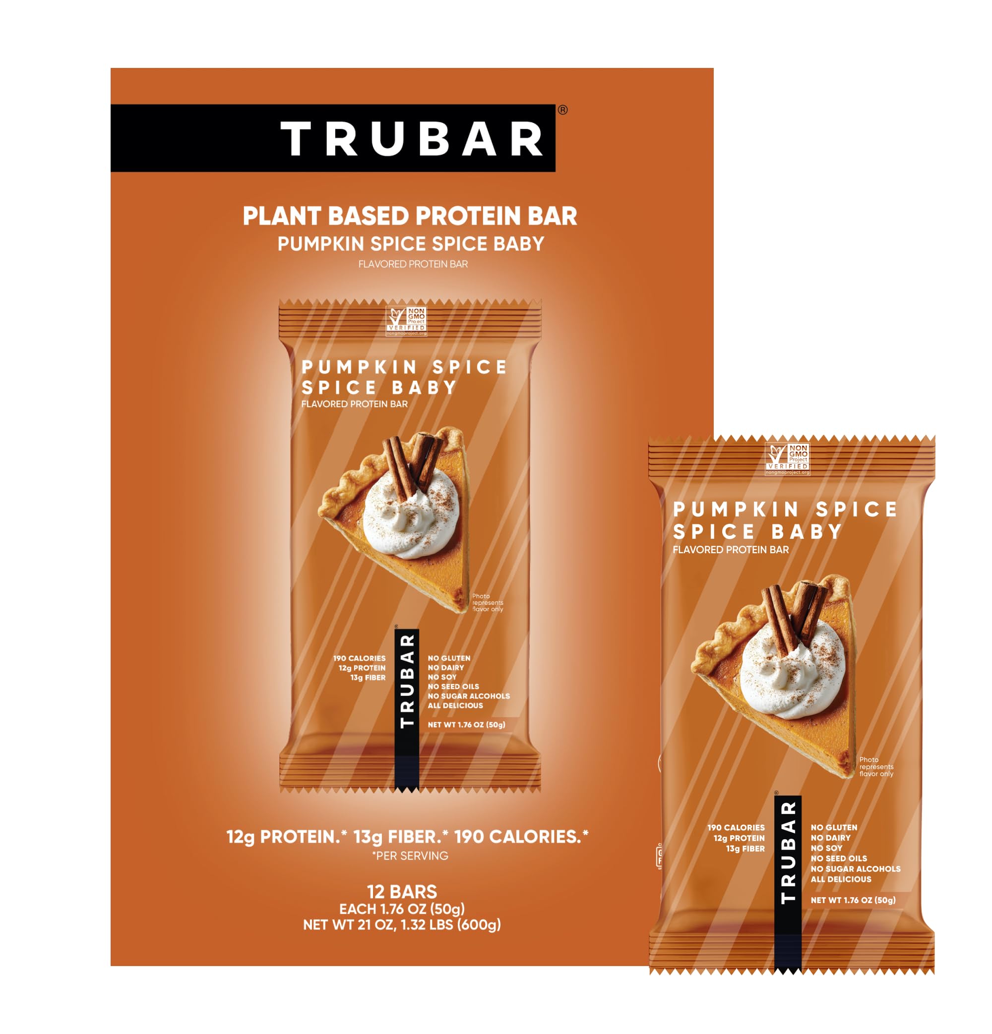 TRUBAR Vegan Protein Bar, Oh Oh Cookie Dough, Gluten Free, Plant Based Protein, Dairy Free, Non GMO, Soy Free, No Sugar Alcohols, 12G Protein, 13G Fiber, Healthy on the Go Snack Bars, 12 CT — Amazon image 18
