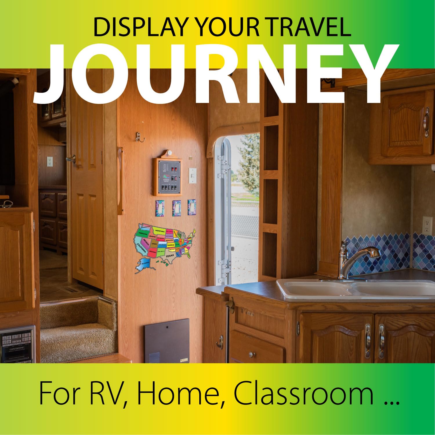Snapklik.com : RV State Travel USA Map Vinyl Sticker - Camper Trailer ...