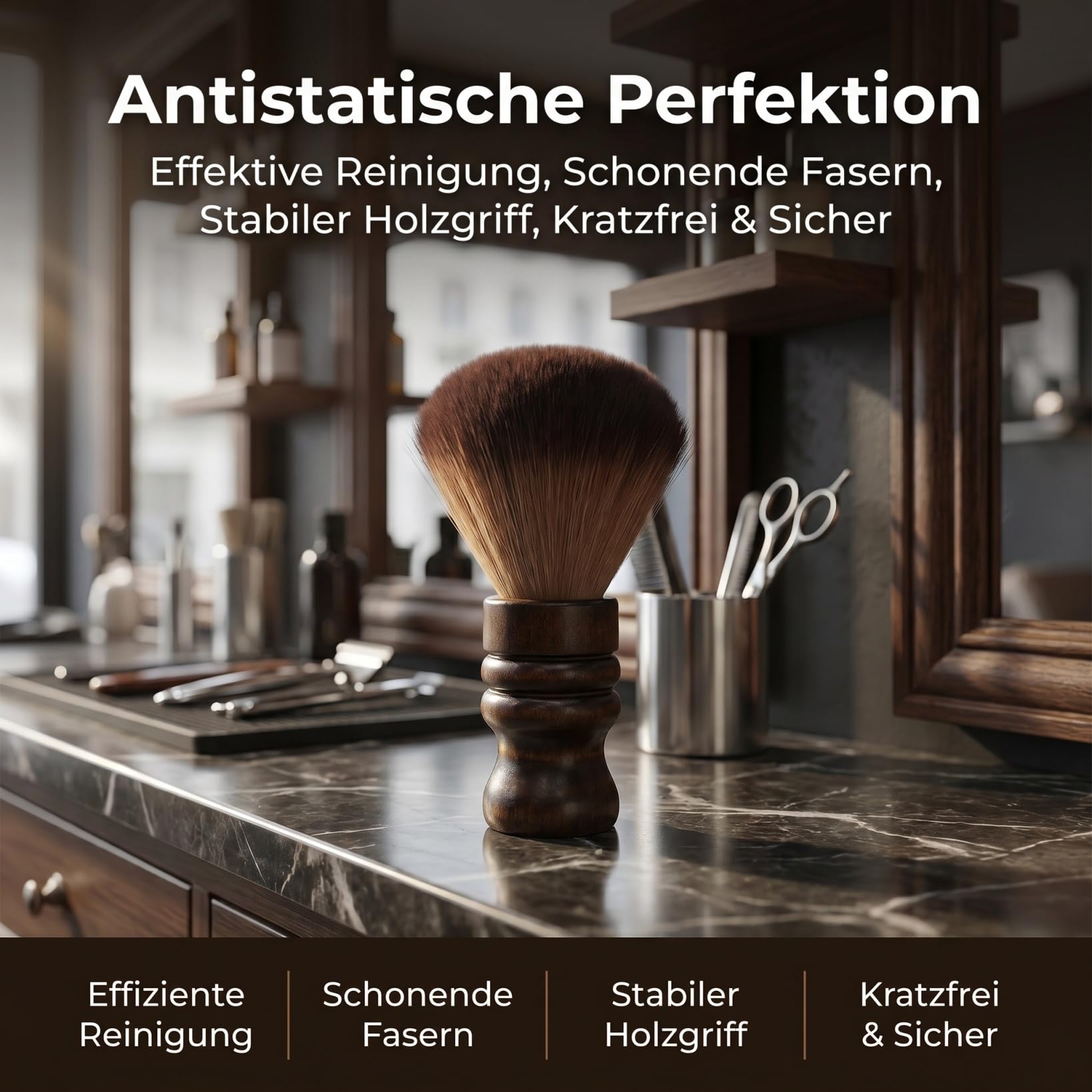 Lurrose Antistatische Reinigungsbürste mit Holzgriff – Superweicher Staubpinsel für Schallplatten, Vinyl, Tastatur, PC, Laptop & Kameraobjektiv – Kratzfreie Reinigung (Griff-Farbe Zufällig)