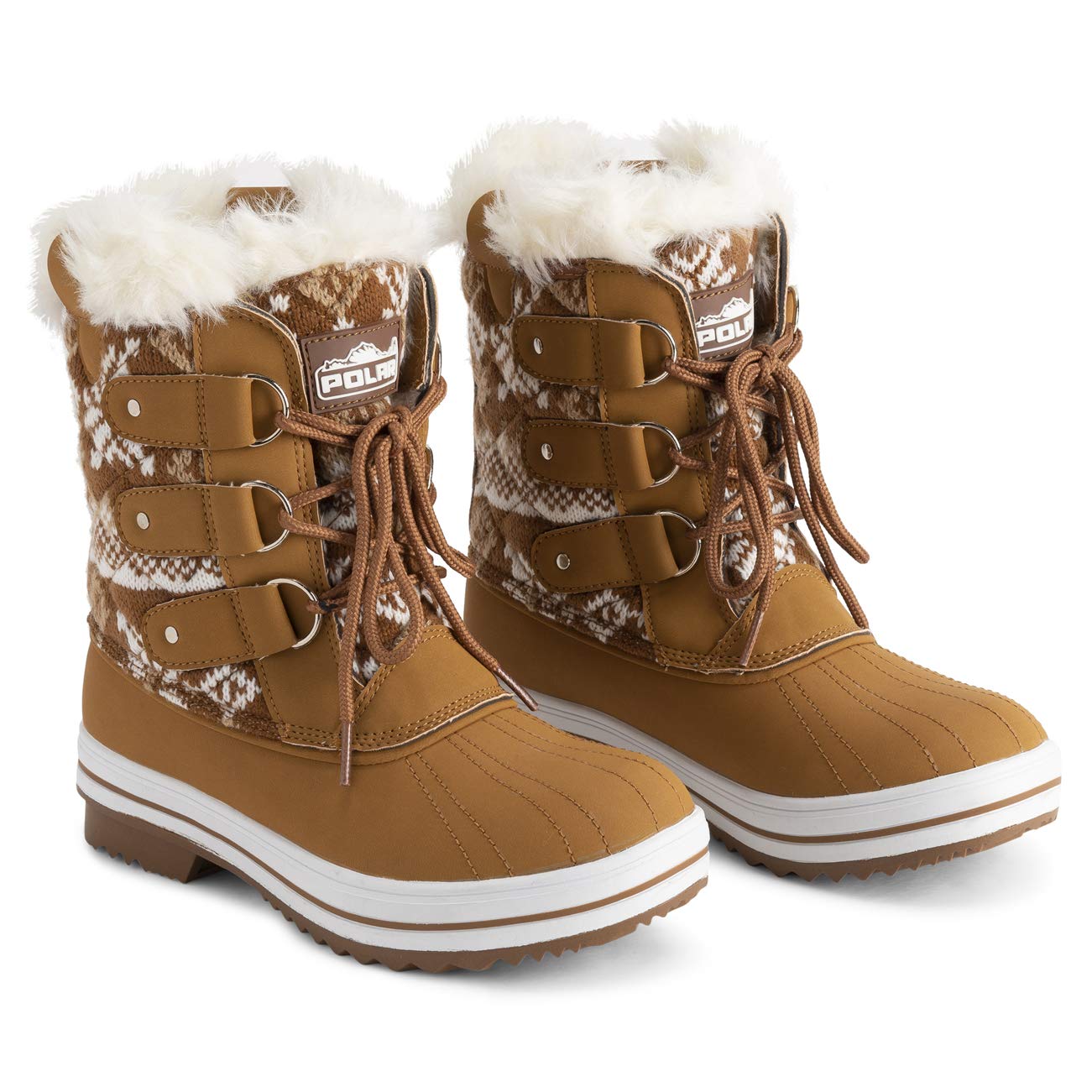 Polar Femmes Matelassé Court Canard Fourrure Doublée Boue Neige Hiver Bottes