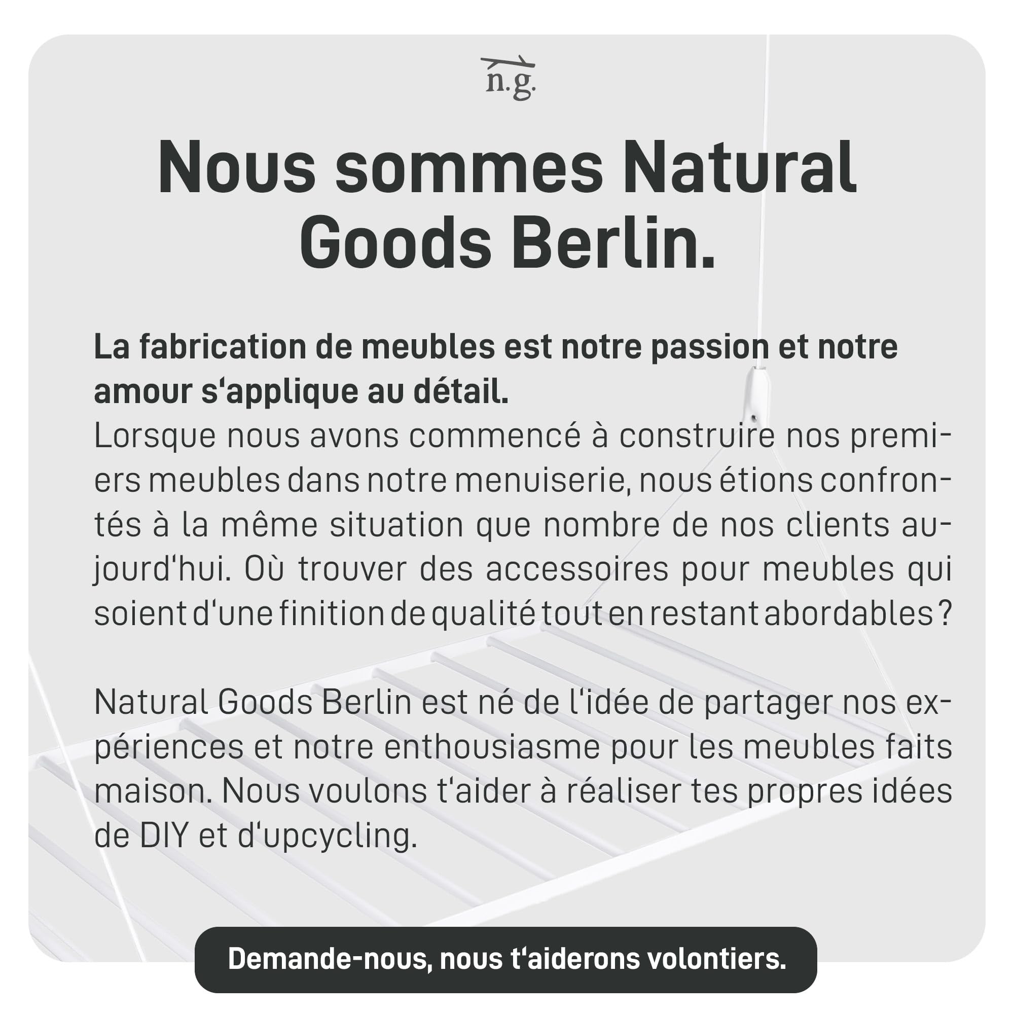 Natural Goods Berlin Séchoir à Linge Peu encombrant Swing 56 x 110 cm - Blanc - en Acier Robuste - Design Peu encombrant