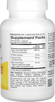 Super Nutrition Red Yeast Rice Complex with Organic Red Yeast Rice, N-Acetyl Cysteine, Coenzyme Q10, and Milk Thistle Extract, 120 Veggie Capsules