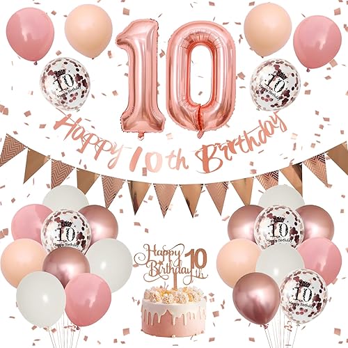 Miniatura 22 de Decoraciones de cumpleaños número 50, globos retro de oro rosa rosa, globos de cumpleaños 50, pancarta de feliz cumpleaños 50 con adornos para 50º