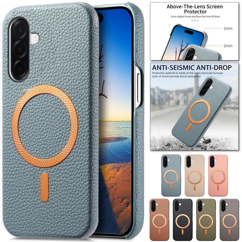 Étui compatible avec Samsung Galaxy A26 5G anti-chute coque magnétique vert