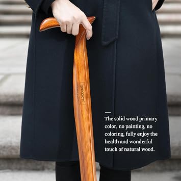 Wooden Walking Cane for Men and Women -Natural Solid Wood, 3 Rubber Tips, Heavy Duty, with Travel Bag- Wooden Walking Stick, Ergonomic Canes for Seniors Unisex Walking Canes