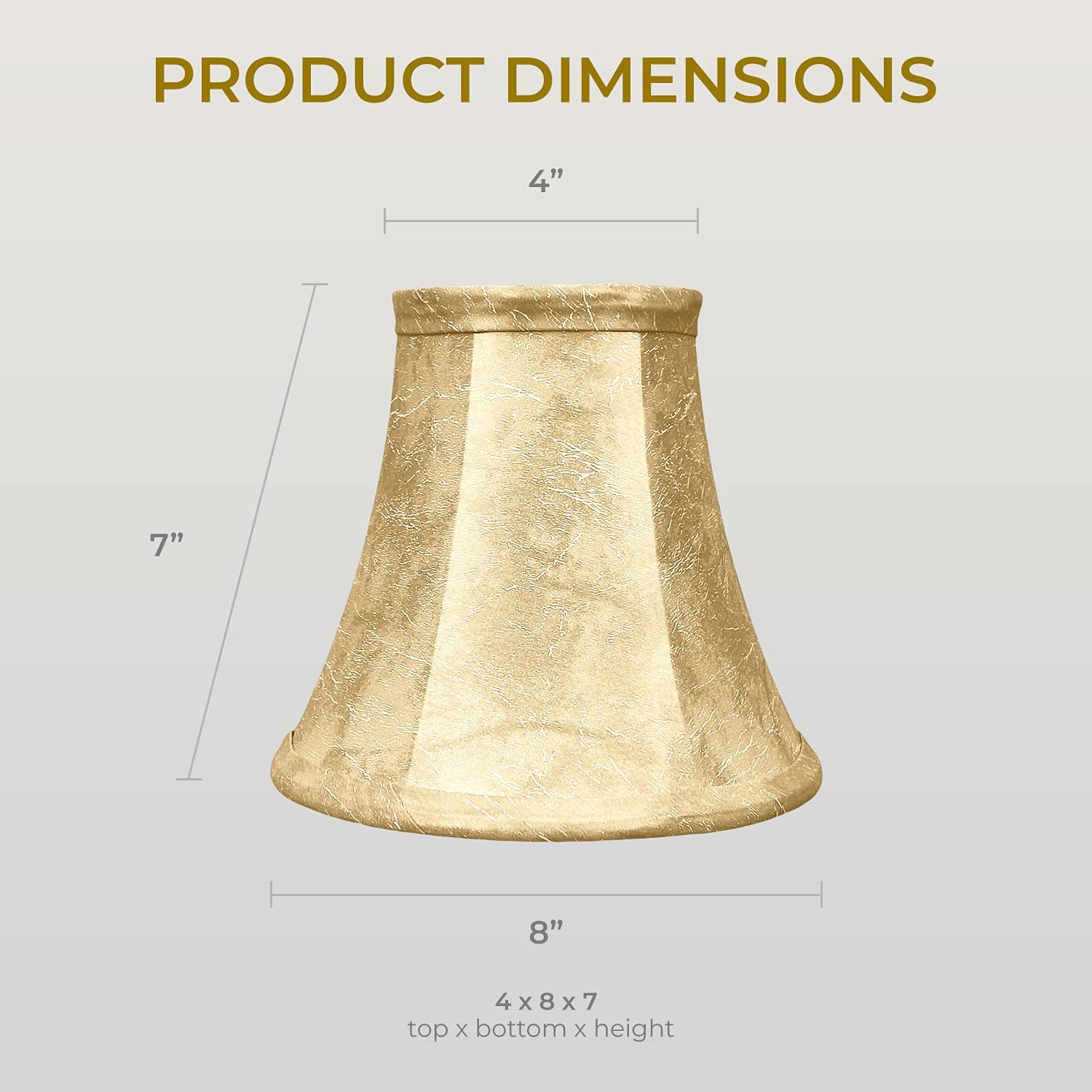 Royal Designs, Inc. BS-704RC-8MT-2 True Bell Basic Lamp Shade with Round Clip, 4" x 8" x 7.25", Mouton, 2-Pack
