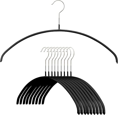 Mawa by Reston Lloyd Euro Narrow - Juego de 10 perchas para ropa, color negro