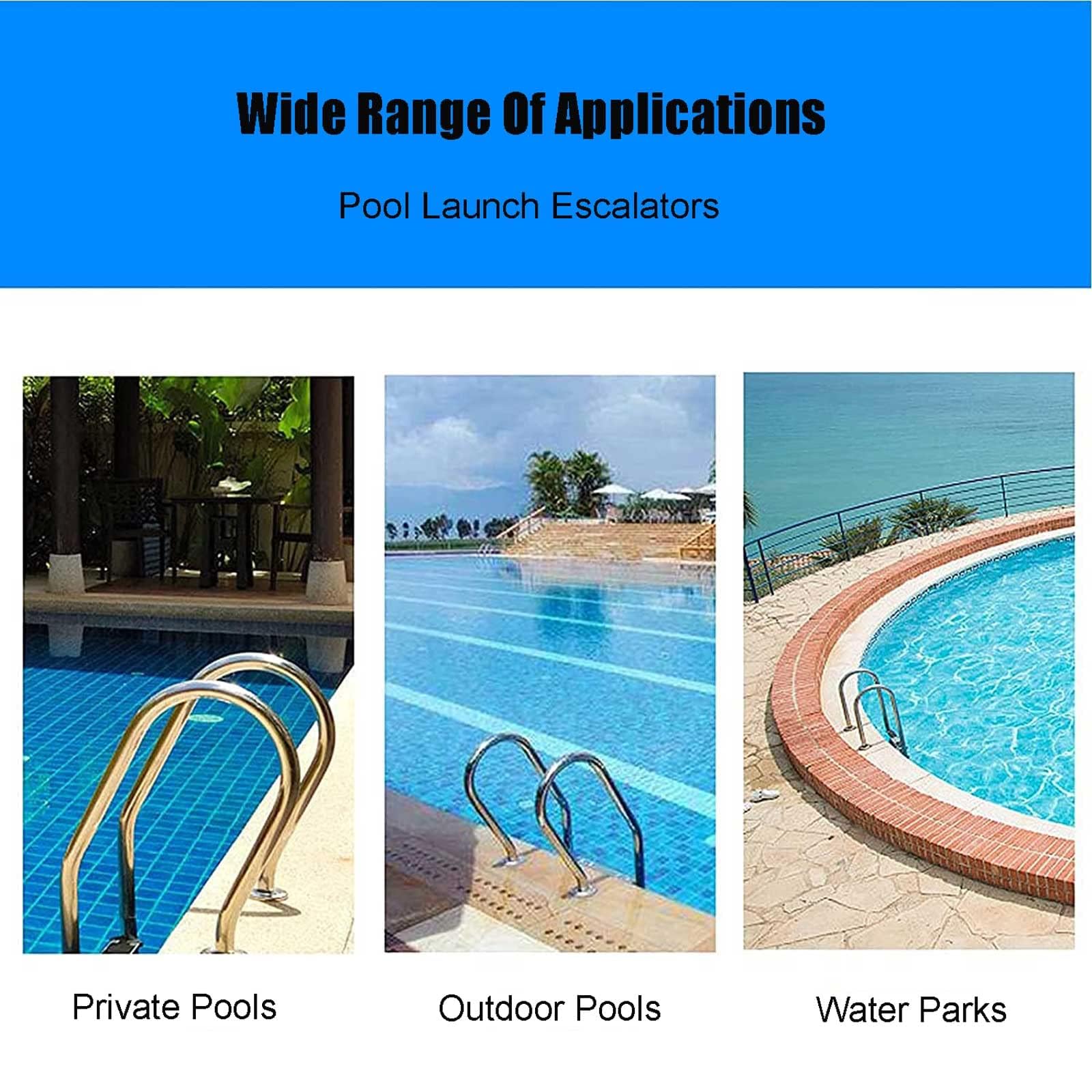 Pool Haltegriff Bogen Schwimmbad-Handlauf für Inground-Pool Silber 304 Edelstahl-Pool-Sicherheits-Handlauf mit Schnellspannsockel und Zubehör für Spa-Club, Garten-Hinterhof-Pools